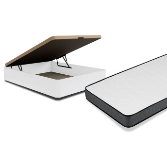 Conjunto de canapé y colchón Ahorro 90x190cm. blanco