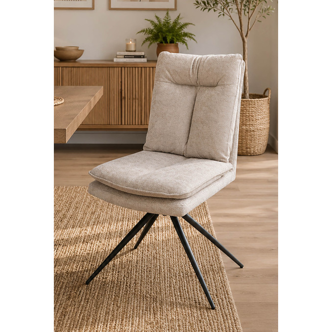 Silla giratoria Emily altura regulable color beige