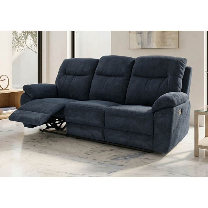 Sillón Relax tres plazas Módena dark blue 213 cm