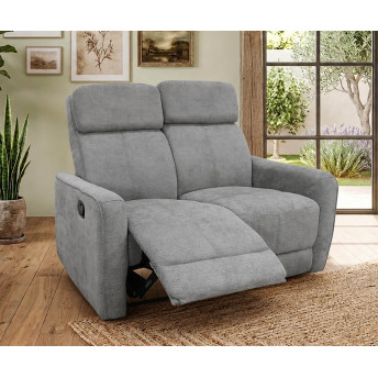 Sofá relax Kardashian gris dos plazas 130 cm