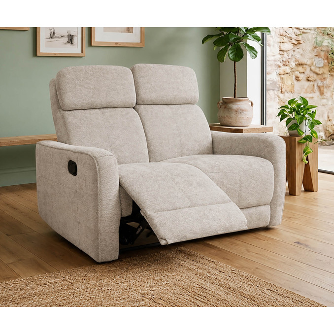 Sofá relax Kardashian beige dos plazas 130 cm