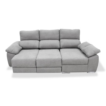 Sofá chaise longue derecha extensible cama Armani 265 cm gris claro