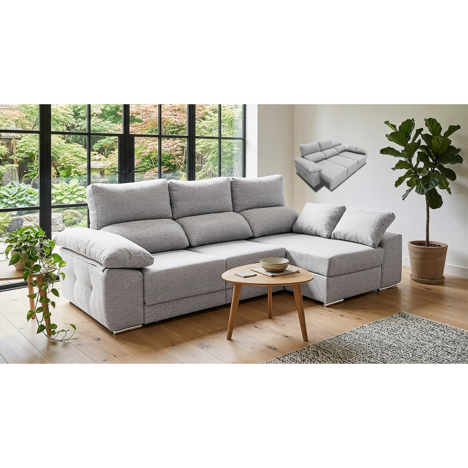 Sofá chaise longue derecha extensible cama...