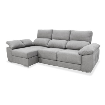 Sofá chaise longue izquierda extensible cama Armani 265 cm gris claro