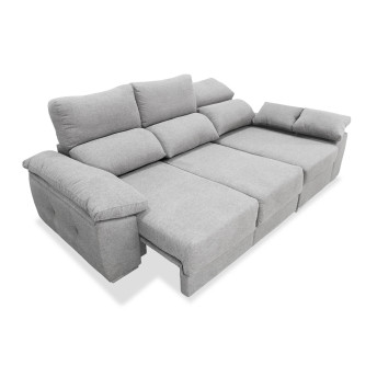 Sofá chaise longue izquierda extensible cama Armani 265 cm gris claro
