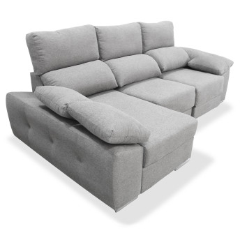 Sofá chaise longue izquierda extensible cama Armani 265 cm gris claro