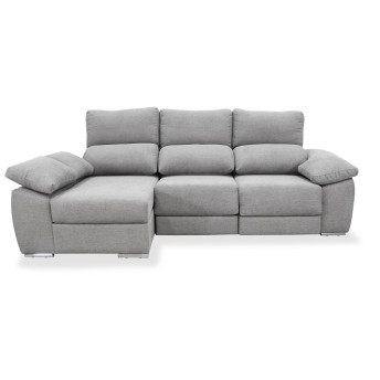 Sofá chaise longue izquierda extensible cama Armani 265 cm gris claro