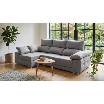 Sofá chaise longue izquierda extensible cama Armani 265 cm gris oscuro