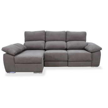 Sofá chaise longue izquierda extensible cama Armani 260 cm gris oscuro
