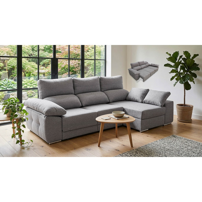 Sofá chaise longue derecha extensible cama...