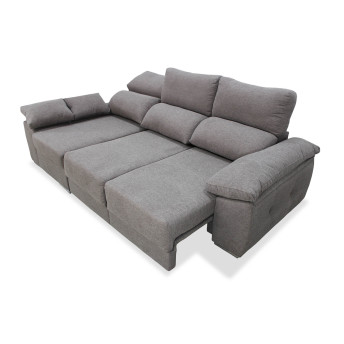 Sofá chaise longue derecha extensible cama Armani 265 cm gris oscuro