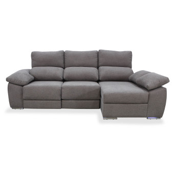 Sofá chaise longue derecha extensible cama Armani 265 cm gris oscuro