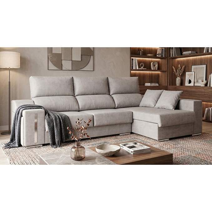 Sofá chaise longue derecha Óscar 265 cm.