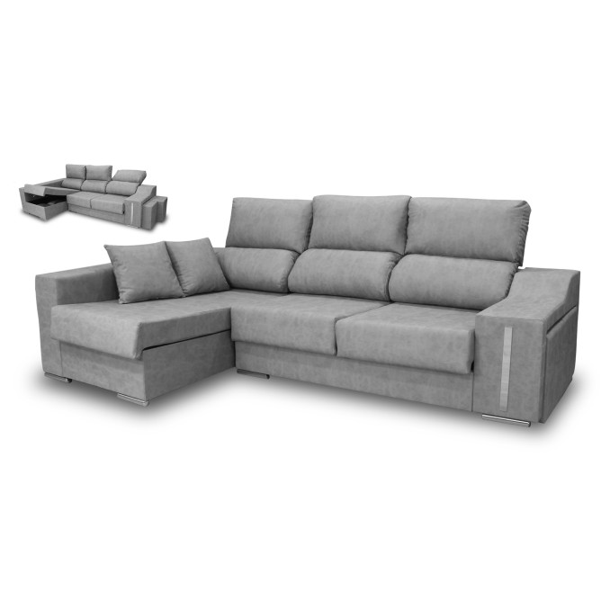 Sofá chaise longue izquierda Óscar 265 cm.