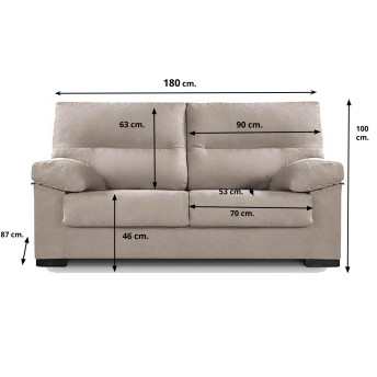 Sofá 3 plazas Tiffany 180 cm color beige