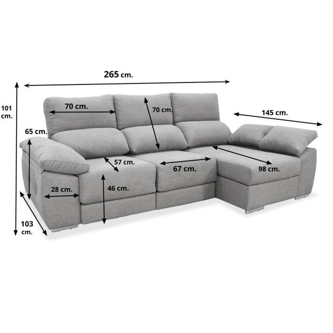 Sofá chaise longue derecha extensible cama...