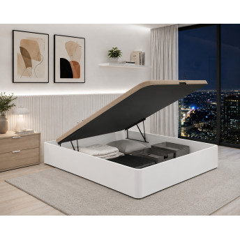 Canapé abatible 150x190 cm Oporto blanco tapa beige