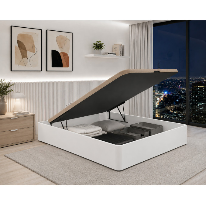 Canapé abatible 150x190 cm Oporto blanco tapa...