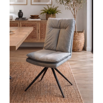Silla giratoria Emily altura regulable color gris