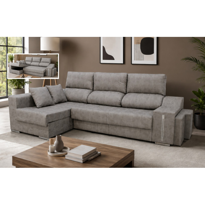 Sofá chaise longue cama izquierda 265 cm.