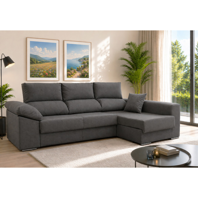 Sofá chaise longue cama derecha León 270 cm