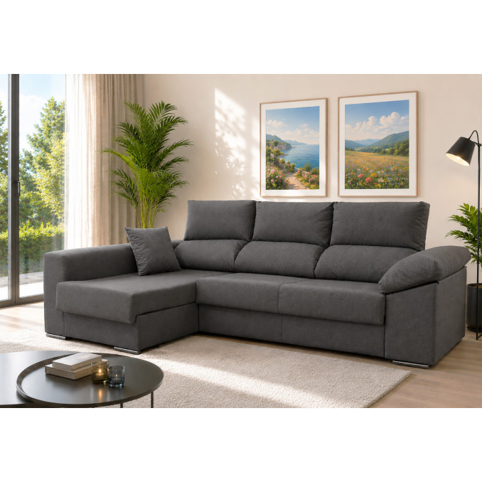 Sofá chaise longue cama izquierda León 270 cm