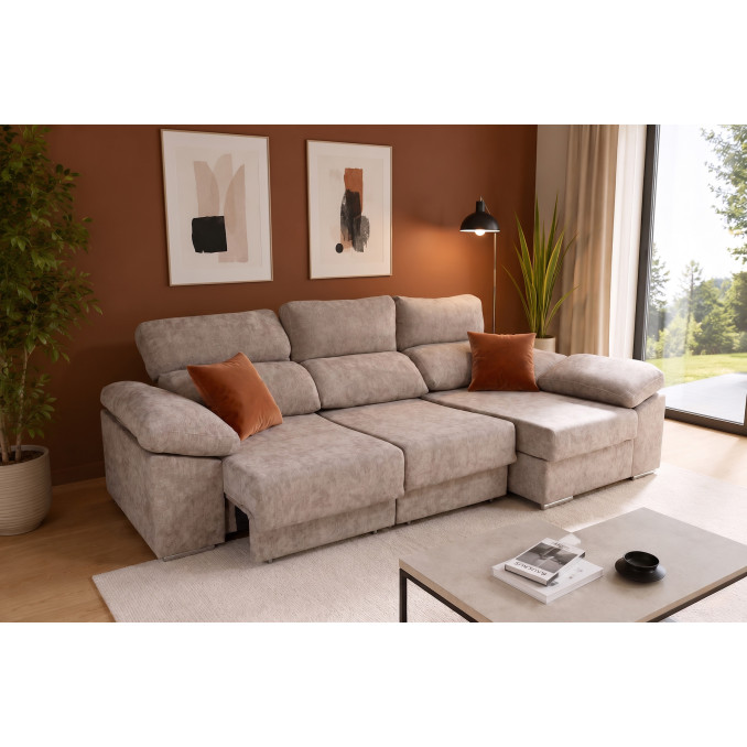 Sofá chaiselongue derecha Alice 280 cm