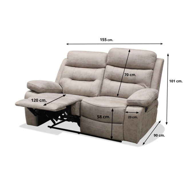 Sofá Relax Génova 2 plazas 155 cm