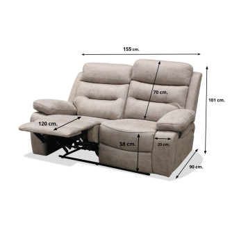 Sofá Relax Génova 2 plazas 155 cm