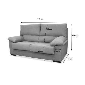 Sofá dos plazas Rubén 140 cm.