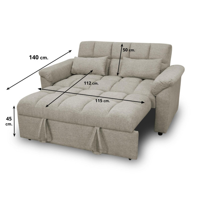 Sofá cama de matrimonio 160 cm Oliver beige