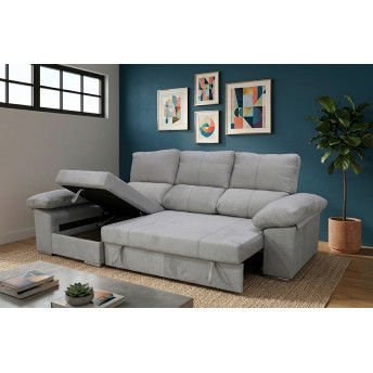 Sofá cama chaise longue izquierda con arcón abatible Bunny 280 cm