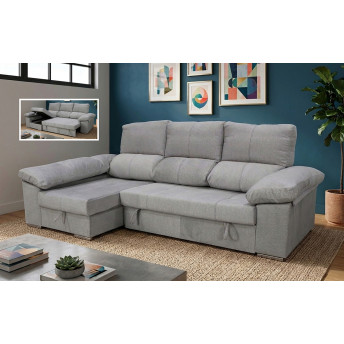 Sofá cama chaise longue izquierda con arcón abatible...
