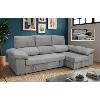 Sofá cama chaise longue derecha con arcón abatible Bunny...