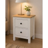 Mesa de noche Hermes roble blanco 2 cajones
