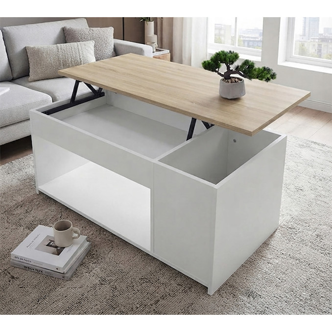 Mesa centro elevable con arcón Oporto