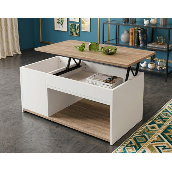 Mesa centro elevable con arcón Oporto