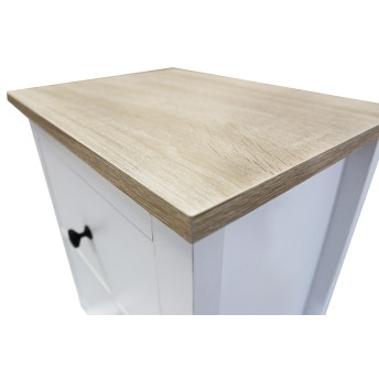 Mesa de noche Hermes roble blanco 2 cajones
