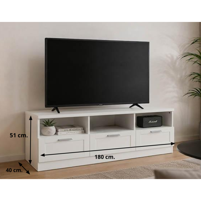 Mesa TV brise blanco 180 cm
