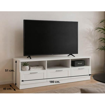 Mesa TV brise blanco 180 cm