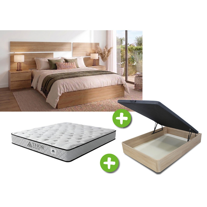 Pack Dormitorio 135x190 Getafe - Cabecero + 2...