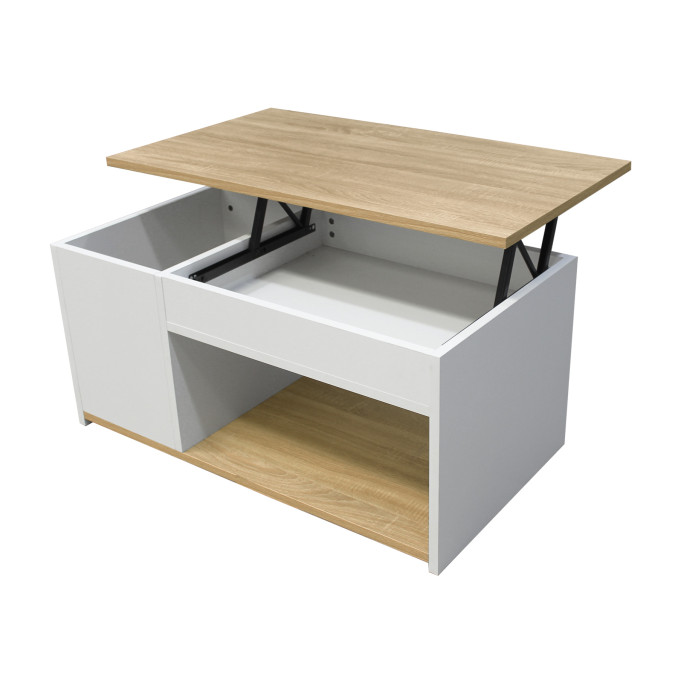 Mesa centro elevable con arcón Oporto