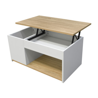 Mesa centro elevable con arcón Oporto