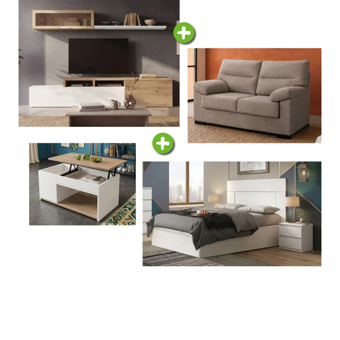 Pack piso completo Serrano (Mueble de sala,...