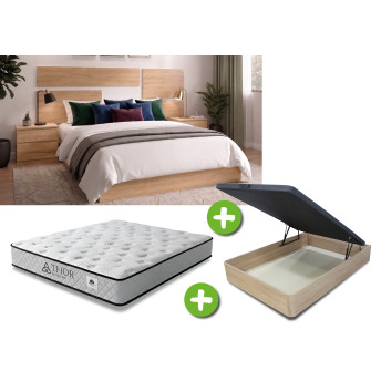 Pack Dormitorio 135x190 Getafe - Cabecero + 2 mesitas +...