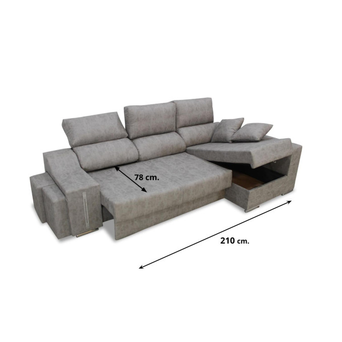 Sofá chaise longue cama derecha Florentino 265 cm.