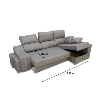 Sofá chaise longue cama derecha Florentino 265 cm.
