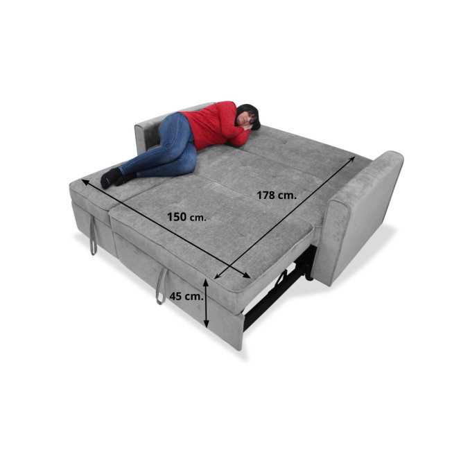 Sofá con cama y chaiselongue extraíbles Arkana...