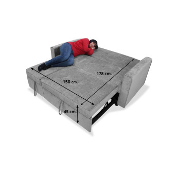 Sofá con cama y chaiselongue extraíbles Arkana 178 cm