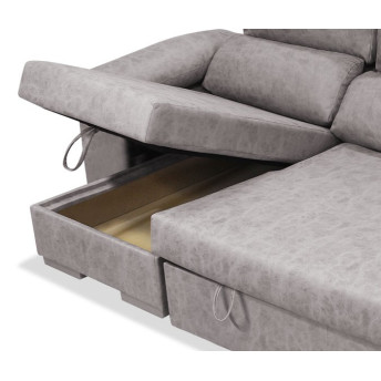 Sofá cama chaise longue izquierda Álvaro 265 cm con arcón abatible.